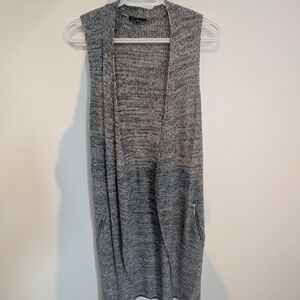 Dynamite Charcoal Open-Front Sleeveless Cardigan